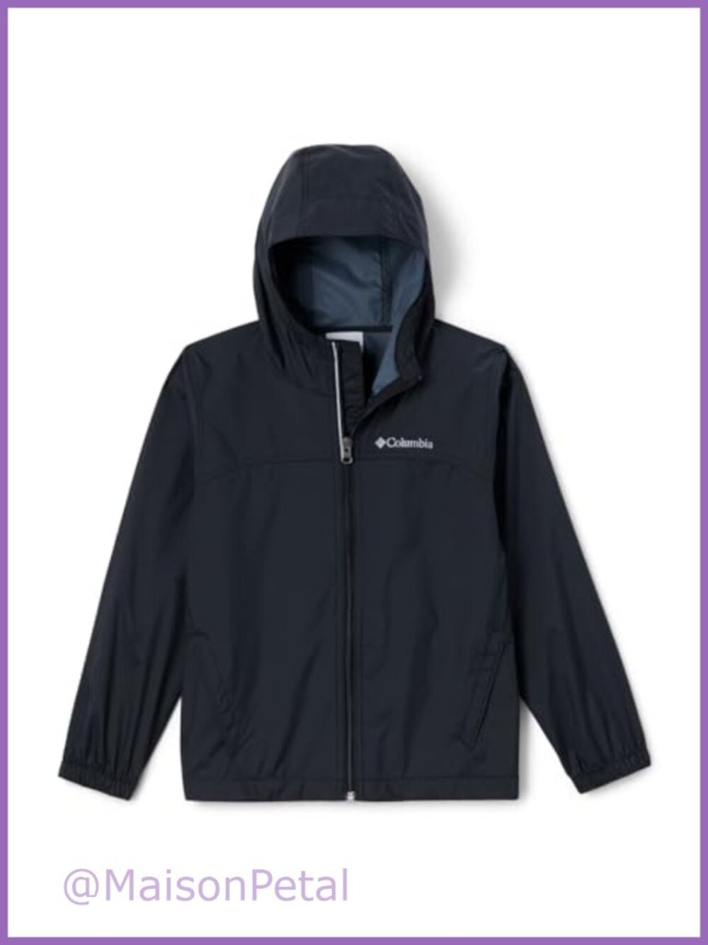 Kids Waterproof Nylon Rain Jacket Hooded Lightweight Raincoat